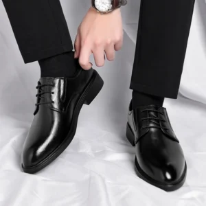 368 CM Elevator Shoes Men Dress Shoes Black Soft Leather Men Heighten Formal Shoes Casual Business Men Oxfords Suit Shoes